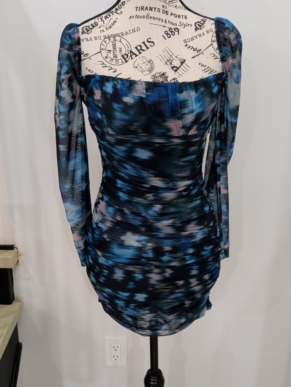 SUNDAY BEST | Women's Abstract Multicolor Watercolor Soraya Bodycon Mini Dress